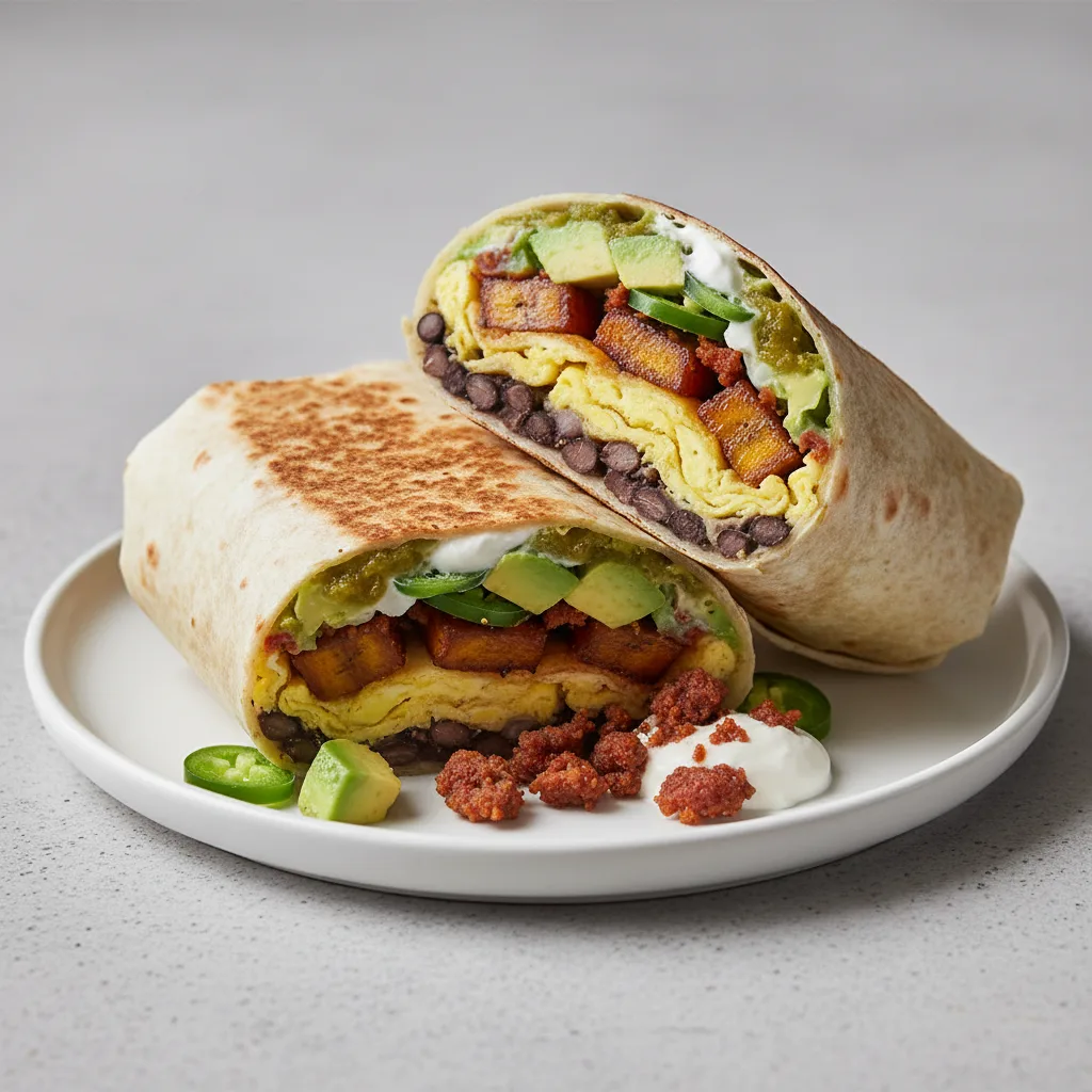 La Nina Breakfast Burrito with Chorizo