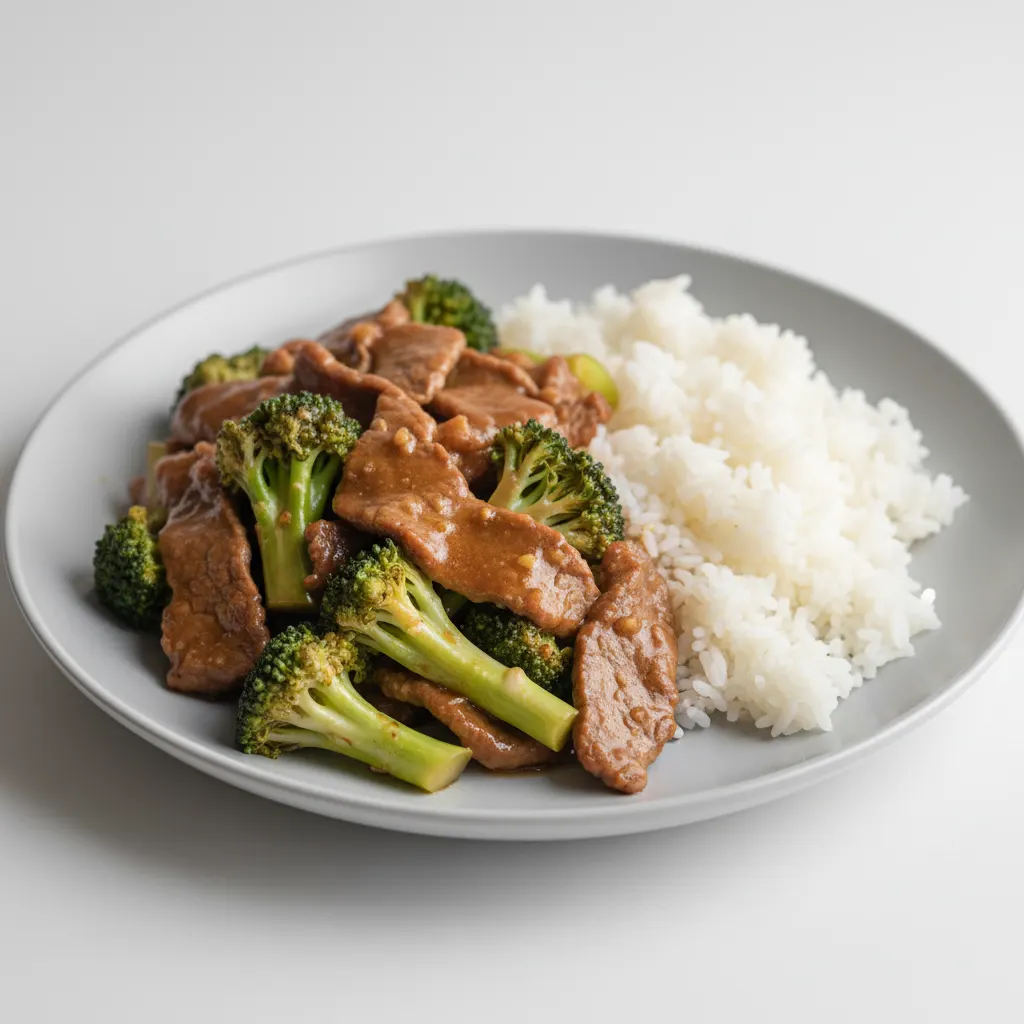 Beef Broccoli with White Rice Beef Broccoli with White Rice