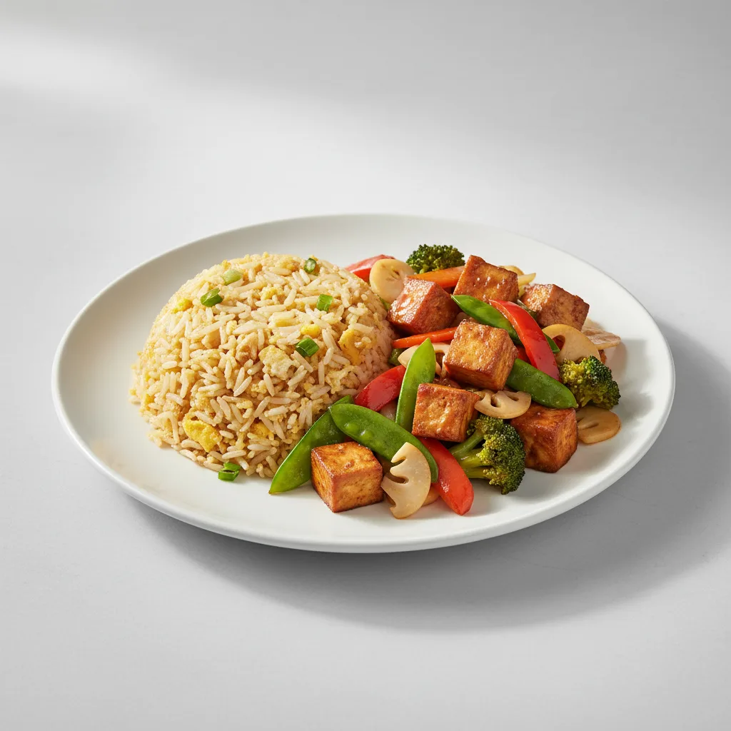 Stir-Fried Tofu with Vegetables and Fried Rice Stir-Fried Tofu with Vegetables and Fried Rice