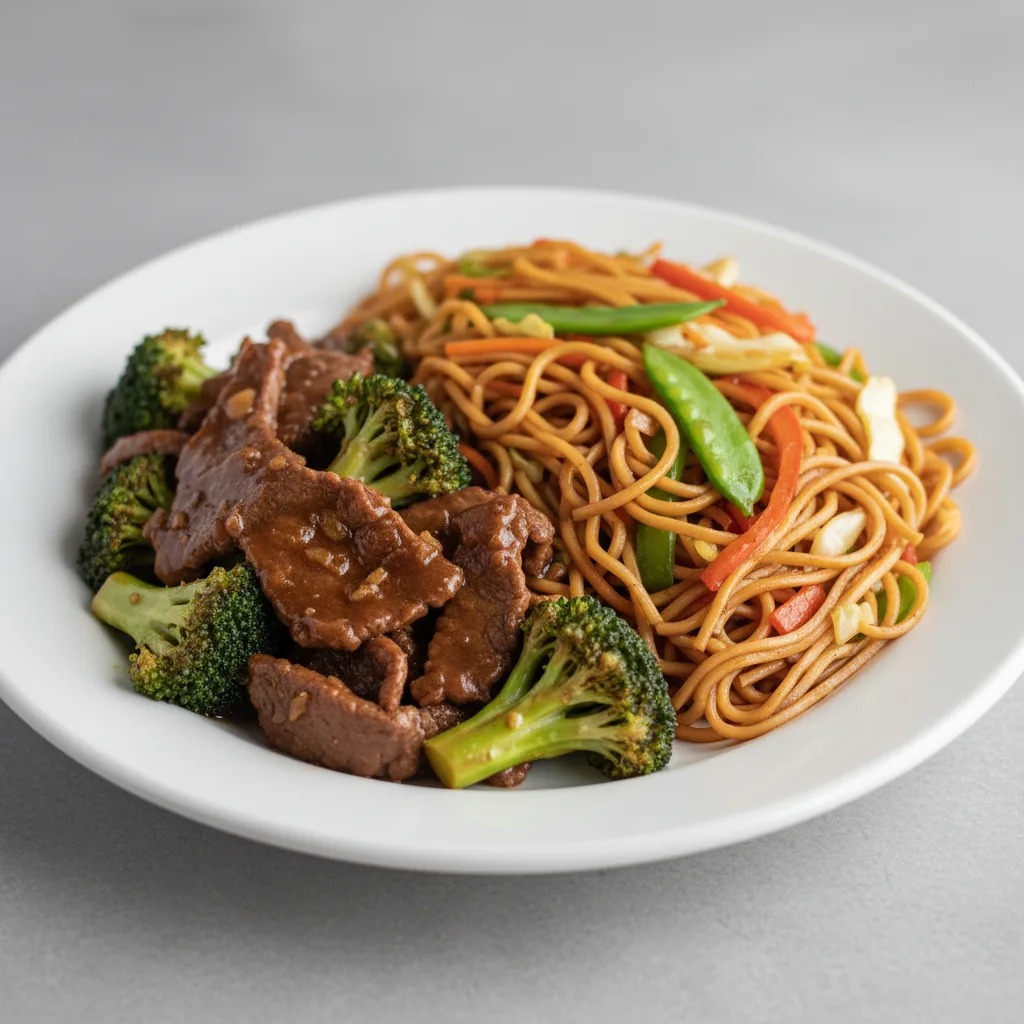 Beef Broccoli with Veggie Chow Mein Beef Broccoli with Veggie Chow Mein