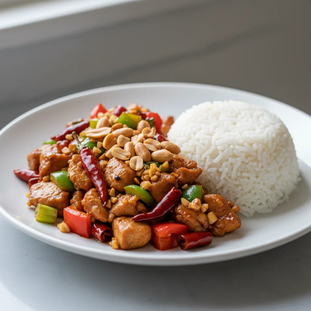Kung Pao Chicken with White Rice Kung Pao Chicken with White Rice