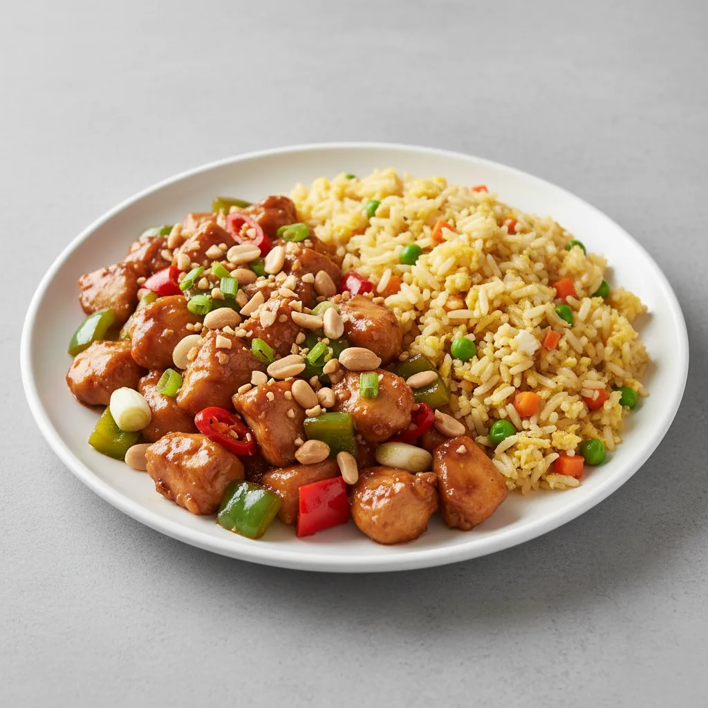 Kung Pao Chicken with Fried Rice Kung Pao Chicken with Fried Rice