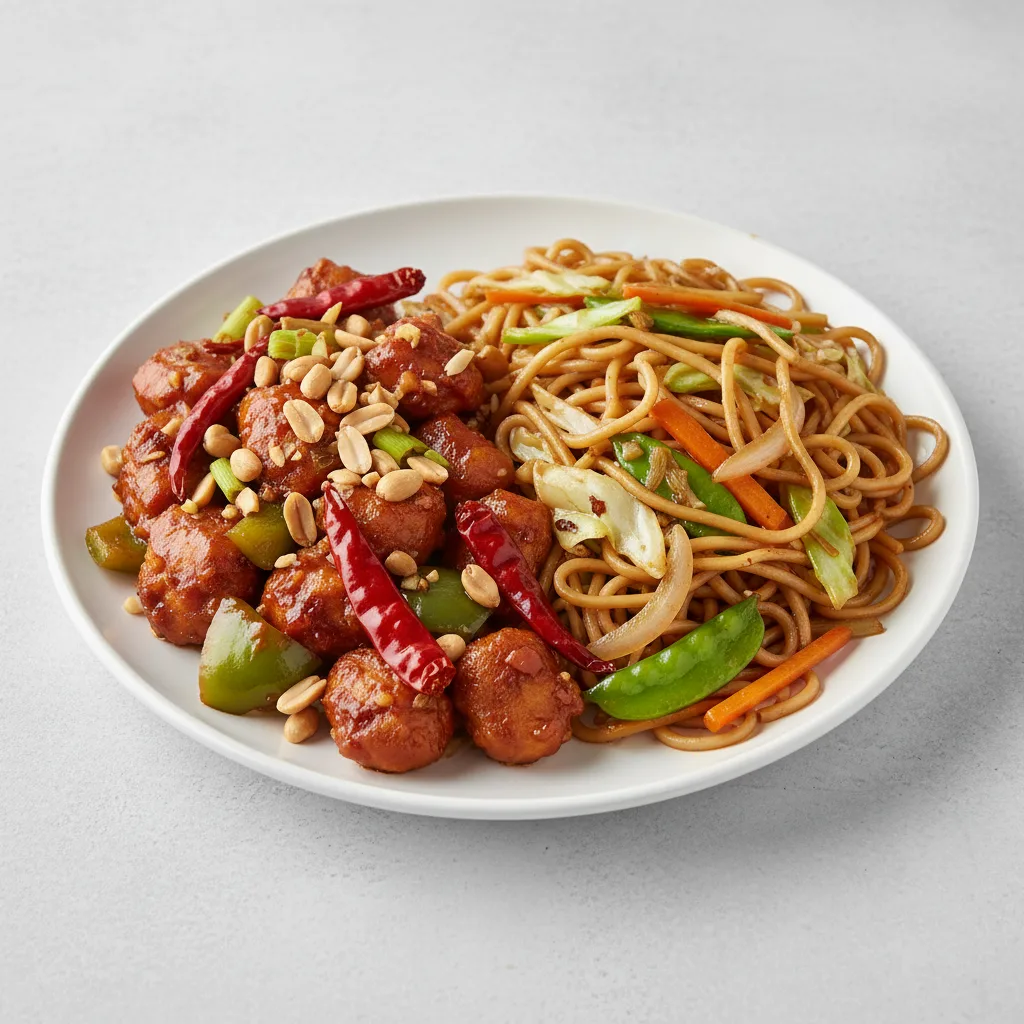 Kung Pao Chicken with Veggie Chow Mein Kung Pao Chicken with Veggie Chow Mein