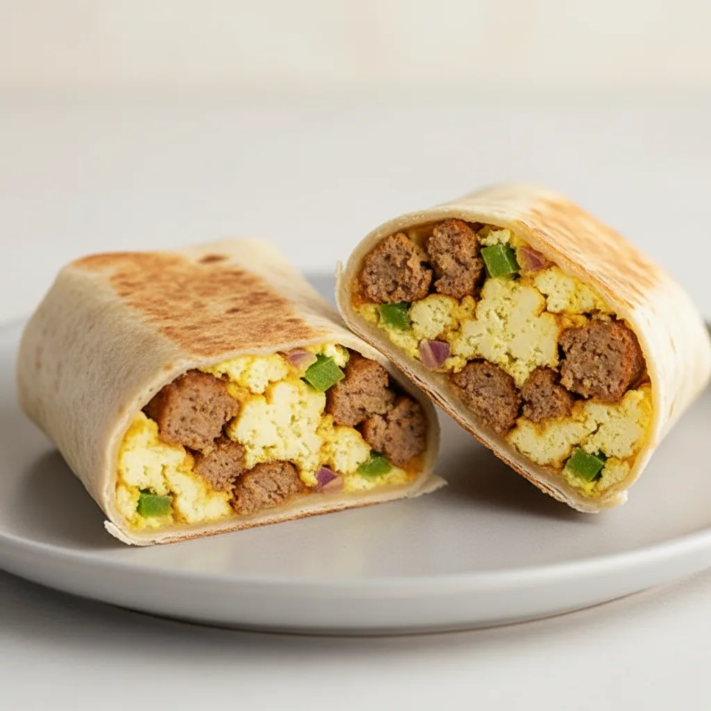 Vegan Morning Star "Sausage" Breakfast Burrito (NO Cheese Vegan Morning Star "Sausage" Breakfast Burrito (NO Cheese
