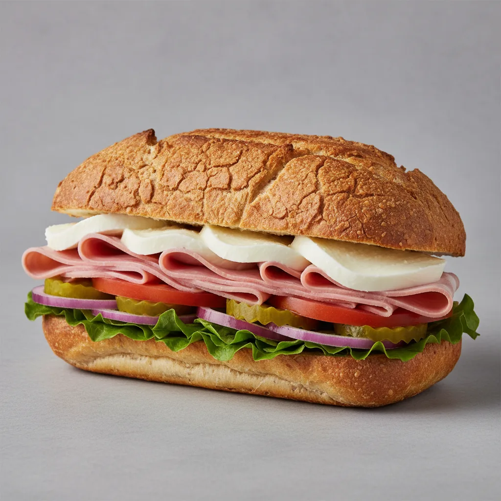 Mortadella and Mozzarella Dutch Crunch Sandwich Mortadella and Mozzarella Dutch Crunch Sandwich