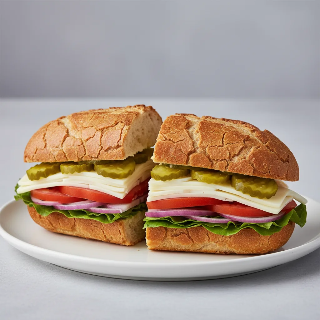 Veggie and Cheese Dutch Crunch Sandwich Veggie and Cheese Dutch Crunch Sandwich