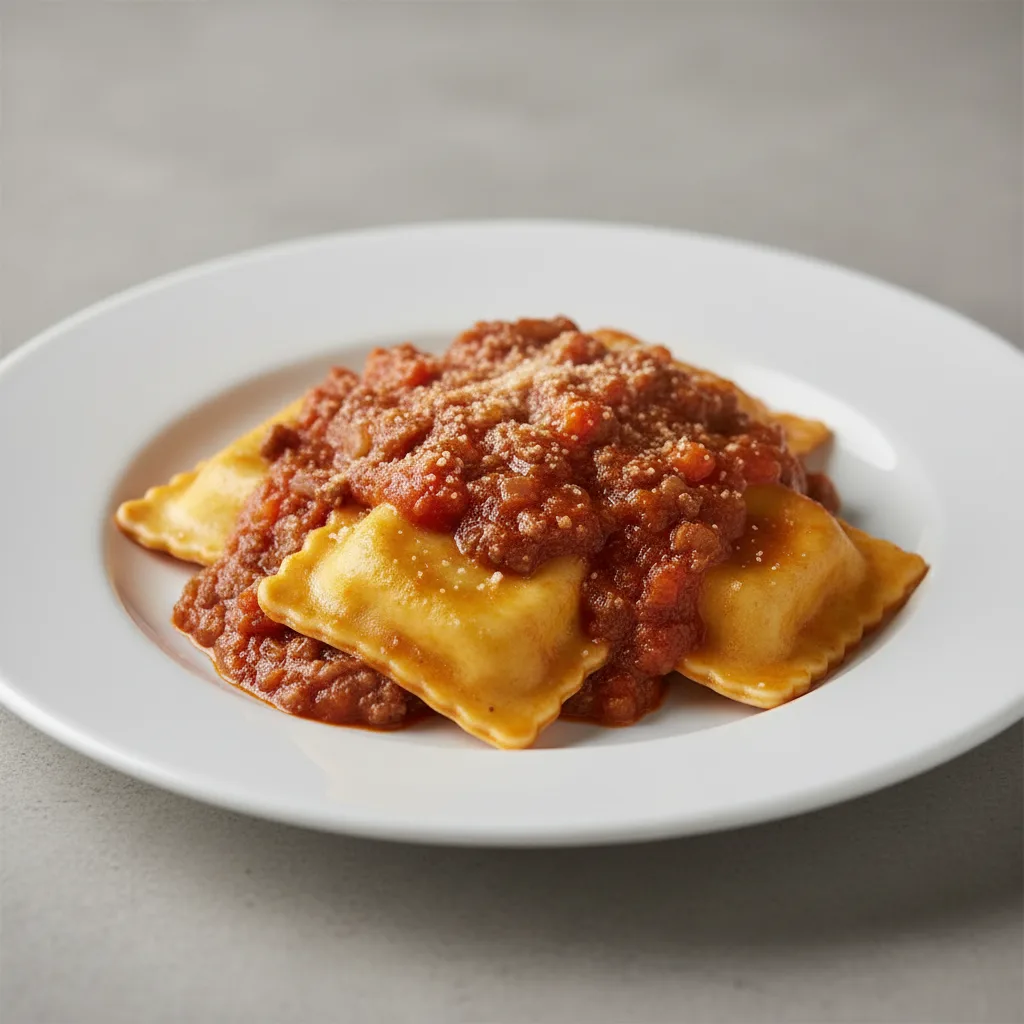 Beef Ravioli and Sauce Beef Ravioli and Sauce