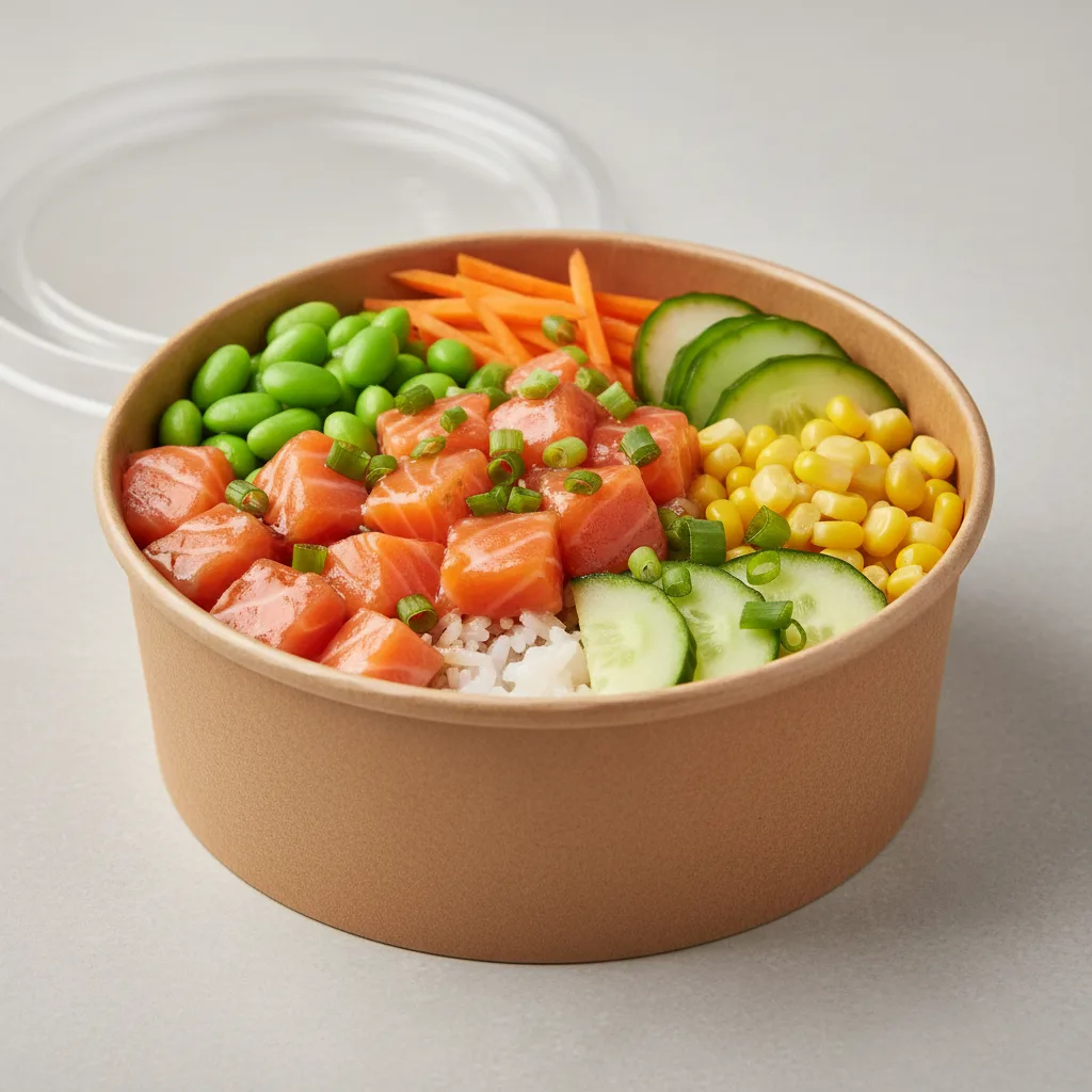 Salmon Poke Rice Bowl with Soy Vinaigrette Salmon Poke Rice Bowl with Soy Vinaigrette