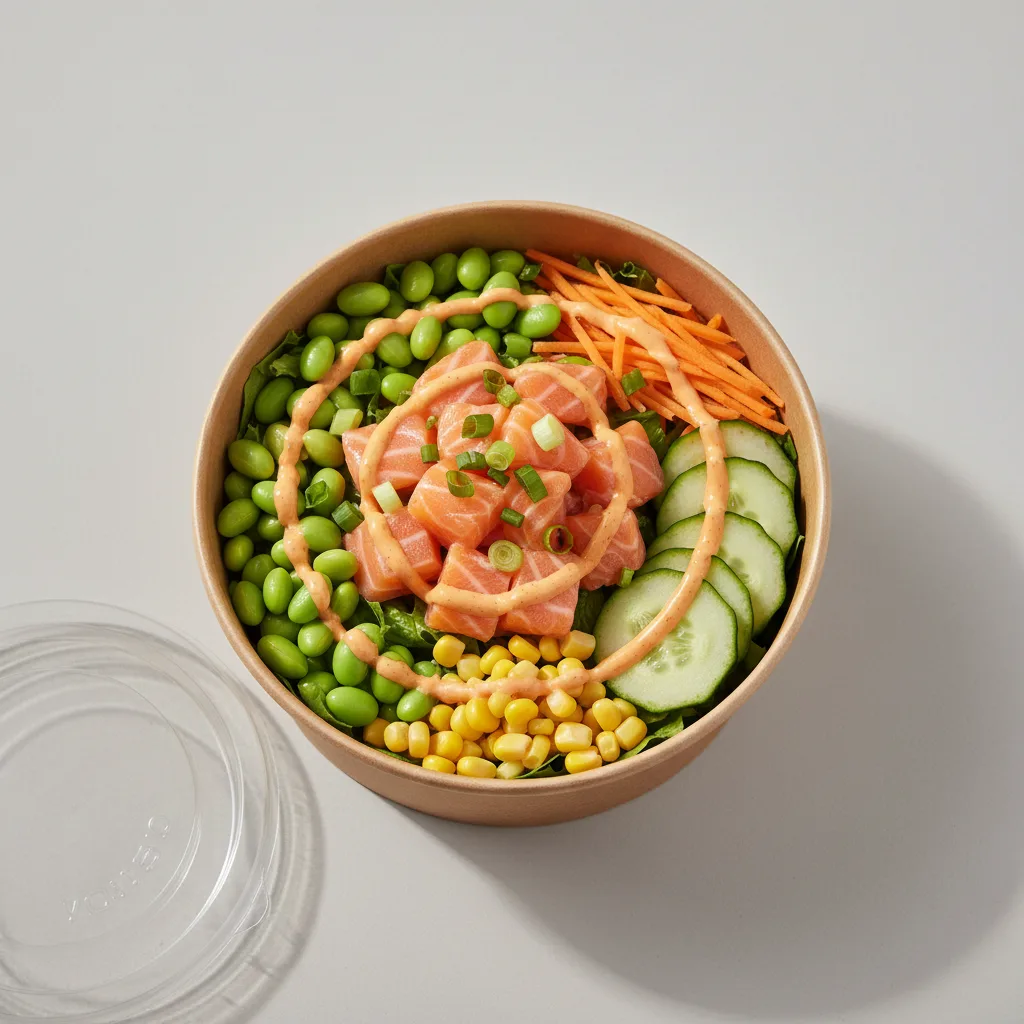 Salmon Poke Salad Bowl with Spicy Aioli Salmon Poke Salad Bowl with Spicy Aioli