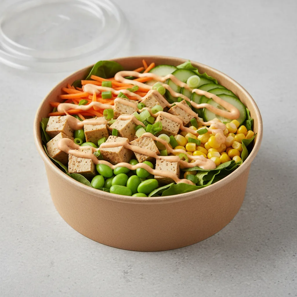 Tofu Poke Salad Bowl with Spicy Aioli Tofu Poke Salad Bowl with Spicy Aioli