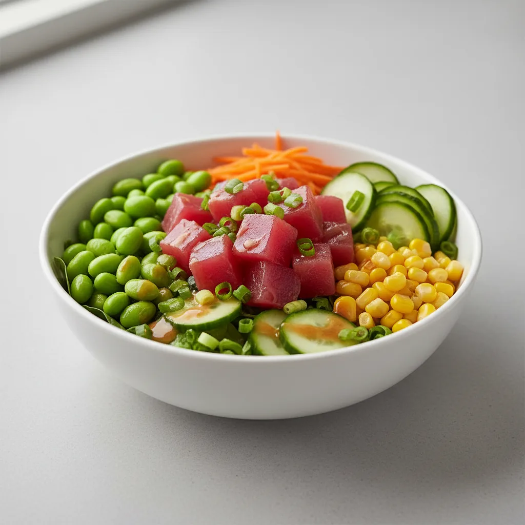 Tuna Poke Salad Bowl with Soy Vinaigrette Tuna Poke Salad Bowl with Soy Vinaigrette
