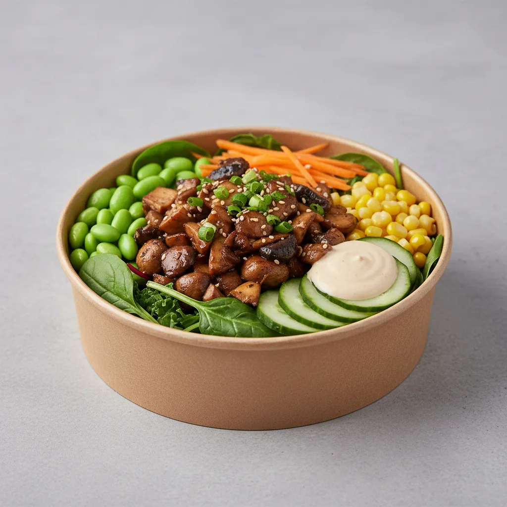 Mushrooms Poke Salad Bowl with Creamy Sesame Sauce Mushrooms Poke Salad Bowl with Creamy Sesame Sauce