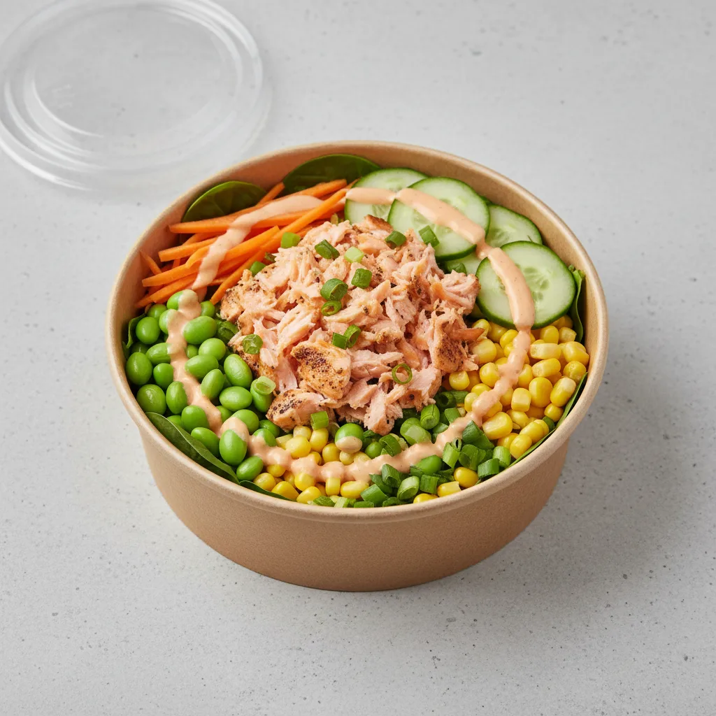 Salmon Salad Bowl with YumYum Sauce Salmon Salad Bowl with YumYum Sauce