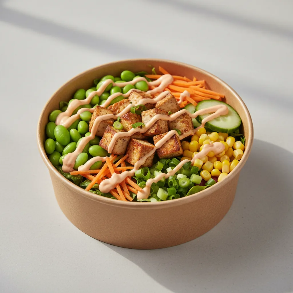 Tofu Poke Salad Bowl with YumYum Sauce Tofu Poke Salad Bowl with YumYum Sauce