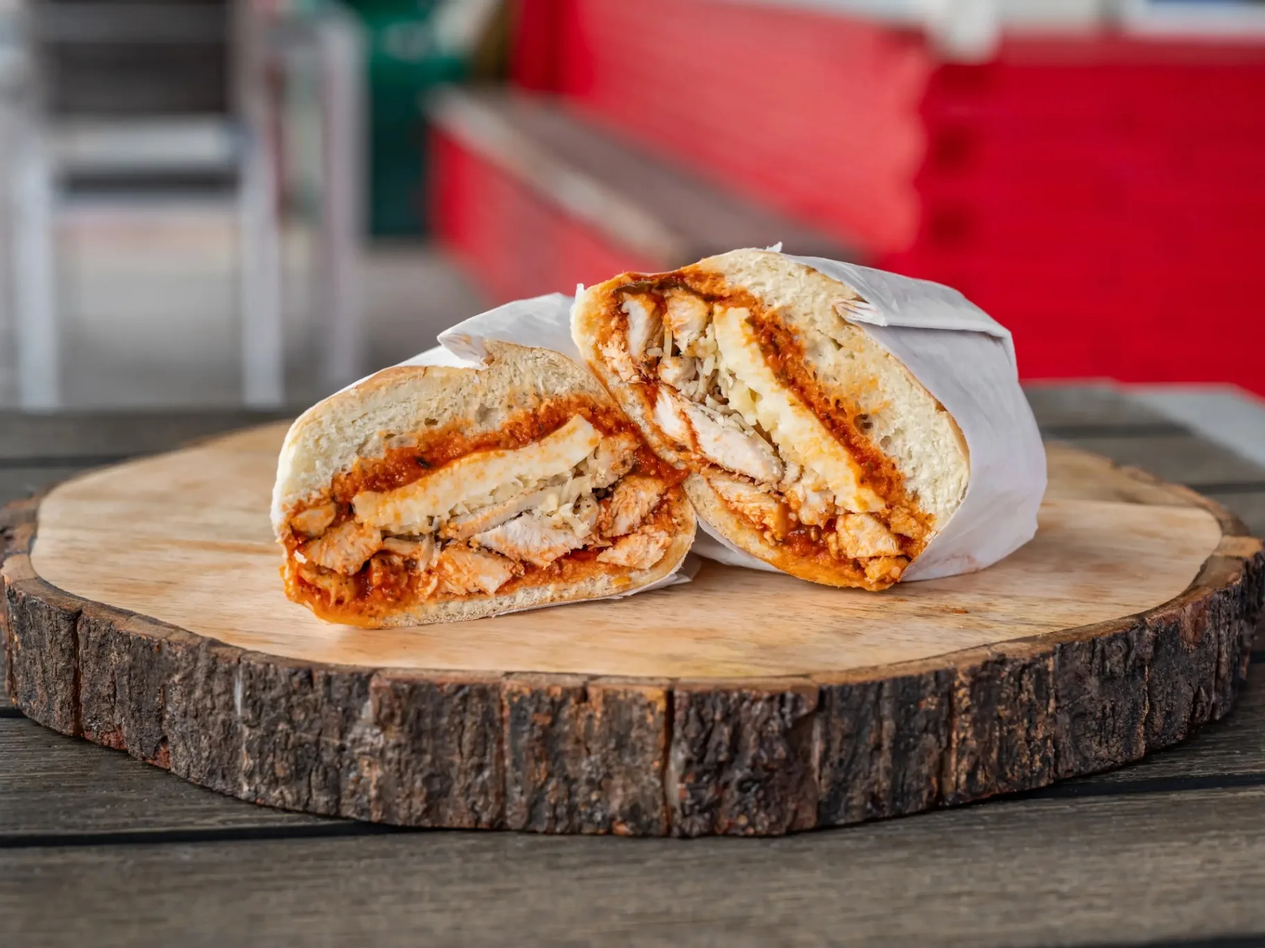 Chicken Parm Sandwich with Potato Salad