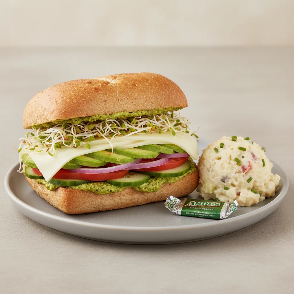 California Veggie Sandwich with Potato Salad California Veggie Sandwich with Potato Salad