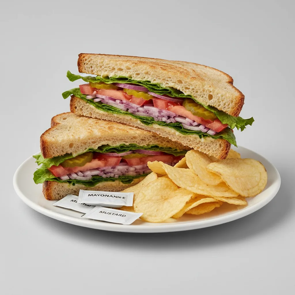 Veggie Sourdough Sandwich with Chips Veggie Sourdough Sandwich with Chips