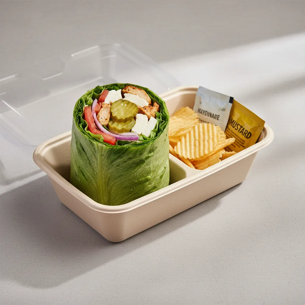 Roasted Chicken and Mozzarella Lettuce Wrap Boxed Meal Roasted Chicken and Mozzarella Lettuce Wrap Boxed Meal