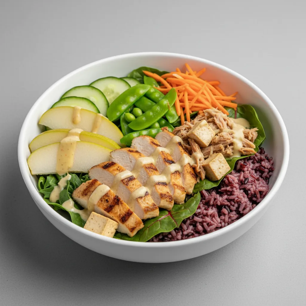Nut-Free Protein Combo 50-50 Bowl with Ginger Lime Sauce (No Cashews)