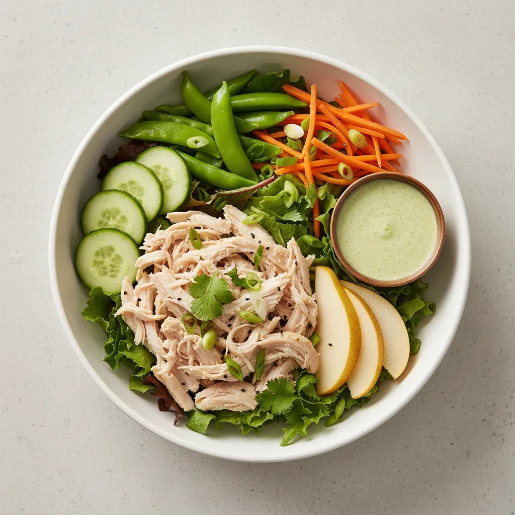 Nut-Free Chicken Salad with Ginger Lime Sauce (No Cashews)
