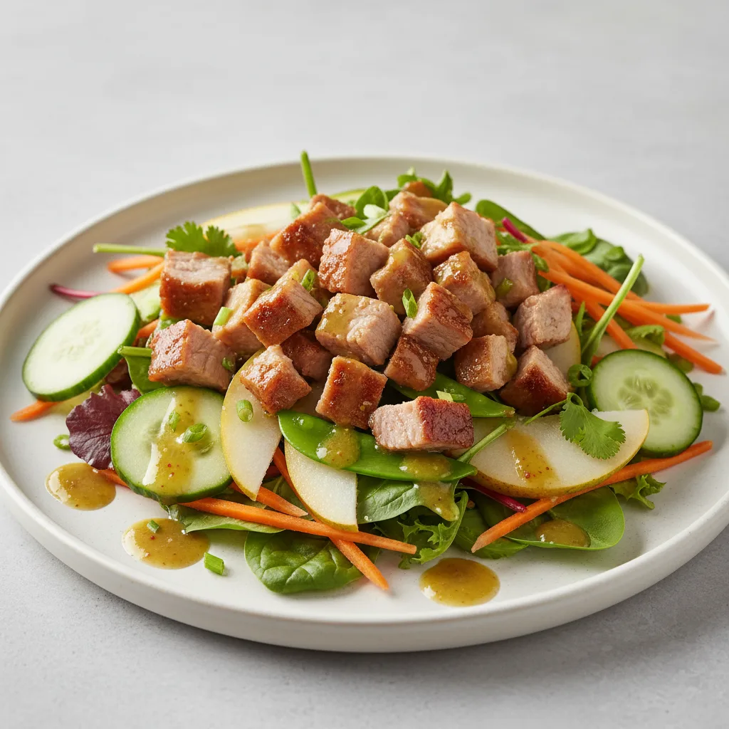 Nut-Free Pork Shoulder Salad with Ginger Lime Sauce (No Cashews)