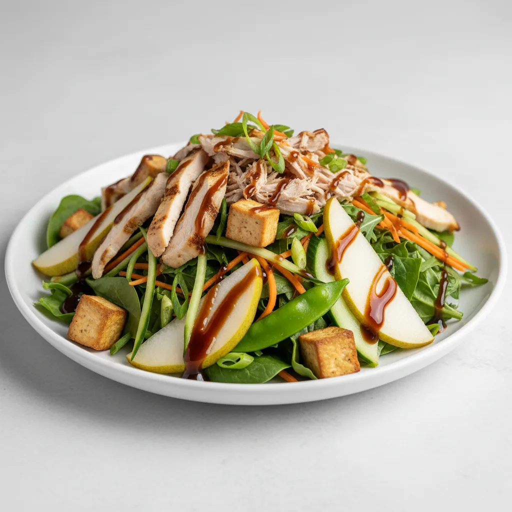 Nut-Free Protein Combo Salad with Tamarind Sauce (No Cashews)
