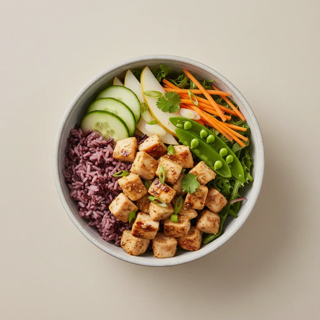 Nut-Free Chicken 50-50 Bowl with Ginger Lime Sauce (No Cashews)