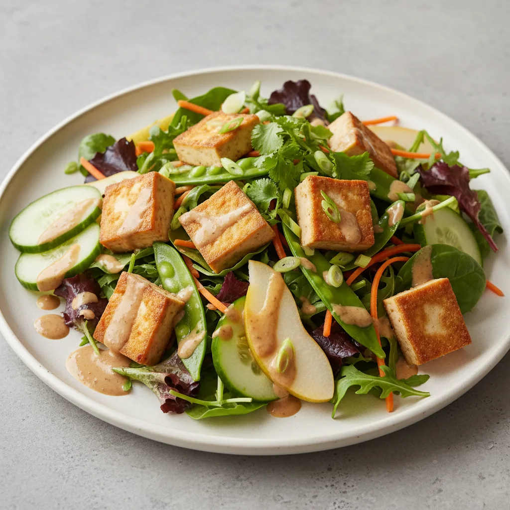 Nut-Free (V) Tofu Salad with "Peanut" Sauce (No Cashews) Nut-Free (V) Tofu Salad with "Peanut" Sauce (No Cashews)