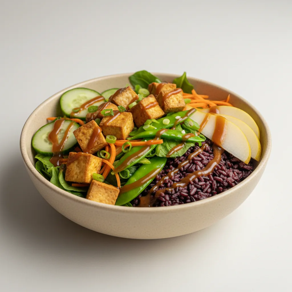 Nut-Free (V) Organic Tofu 50-50 Bowl with Tamarind Sauce (No Cashews) Nut-Free (V) Organic Tofu 50-50 Bowl with Tamarind Sauce (No Cashews)