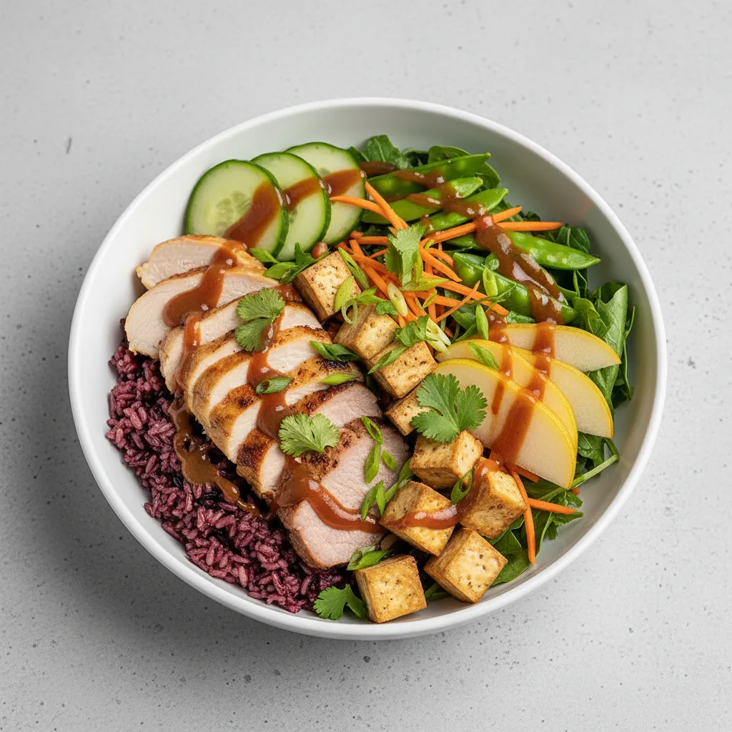 Nut-Free Protein Combo 50-50 Bowl with Tamarind Sauce (No Cashews) Nut-Free Protein Combo 50-50 Bowl with Tamarind Sauce (No Cashews)