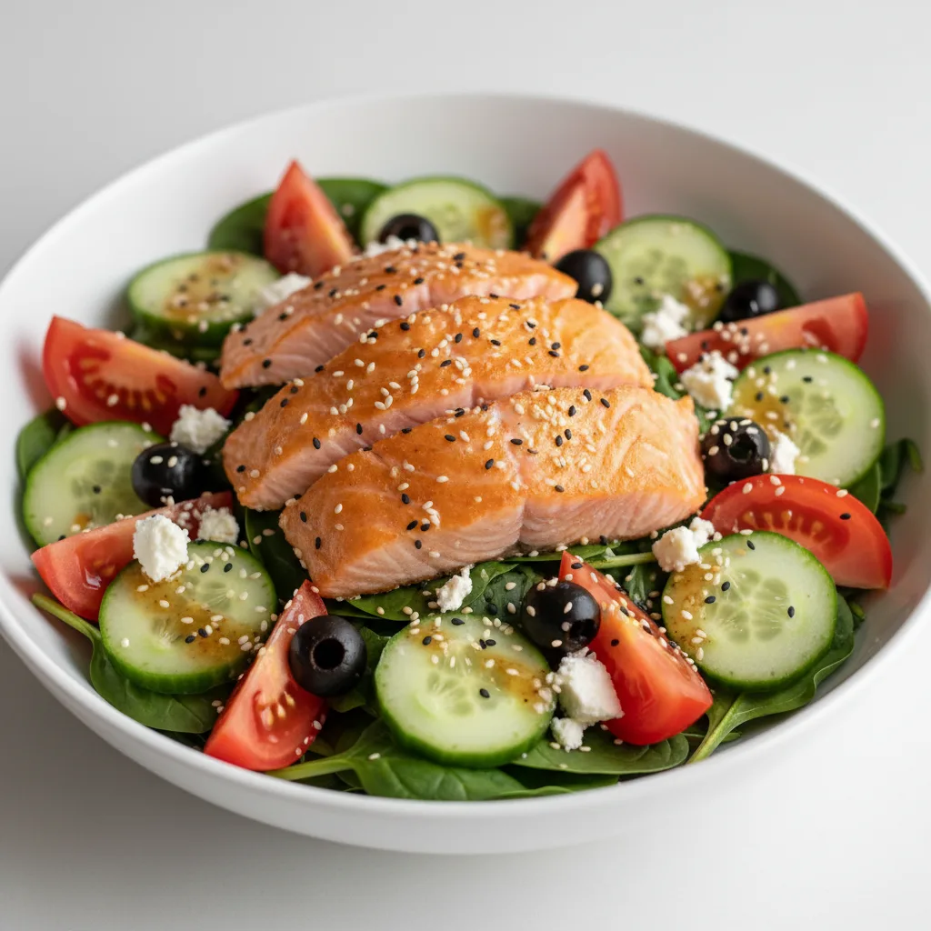 Baked Salmon Asian Sesame Salad