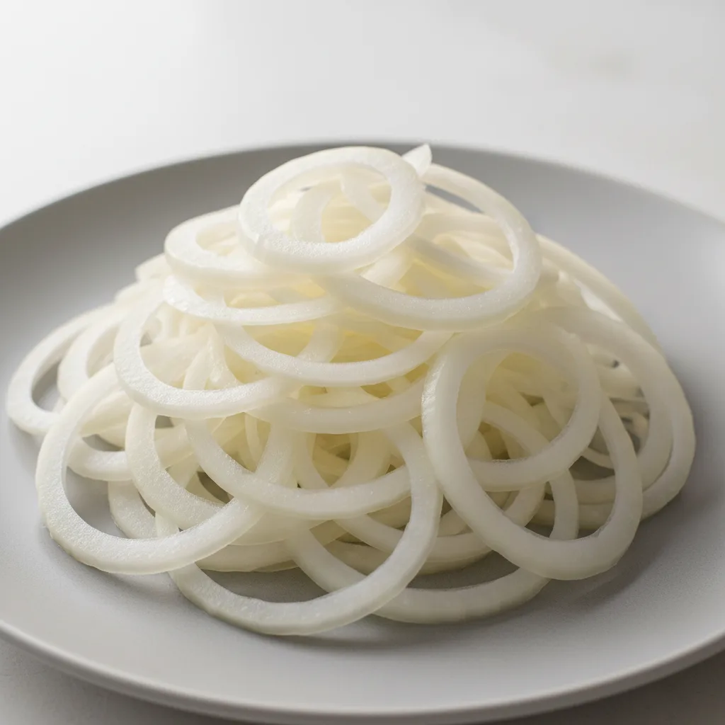 Raw Sliced White Onions Raw Sliced White Onions