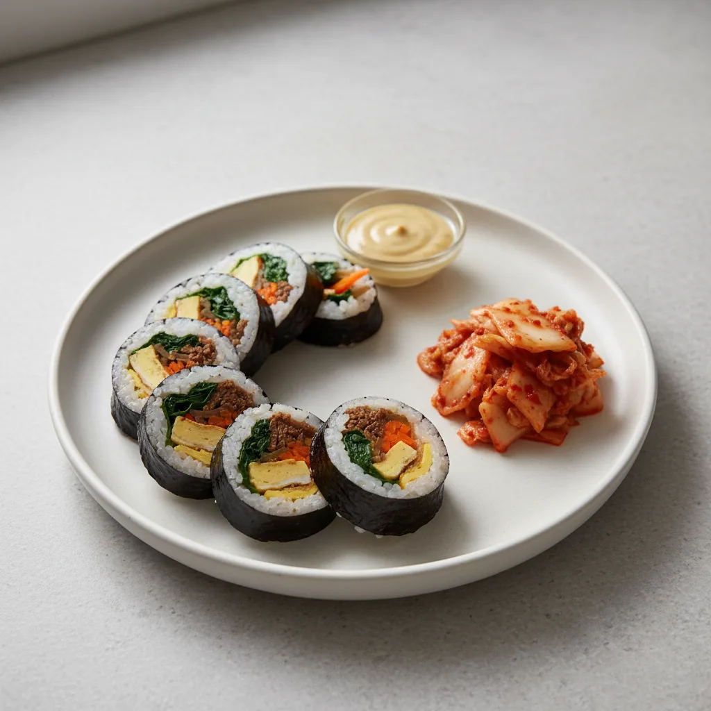 Beef Kimbab with Kimchi Beef Kimbab with Kimchi