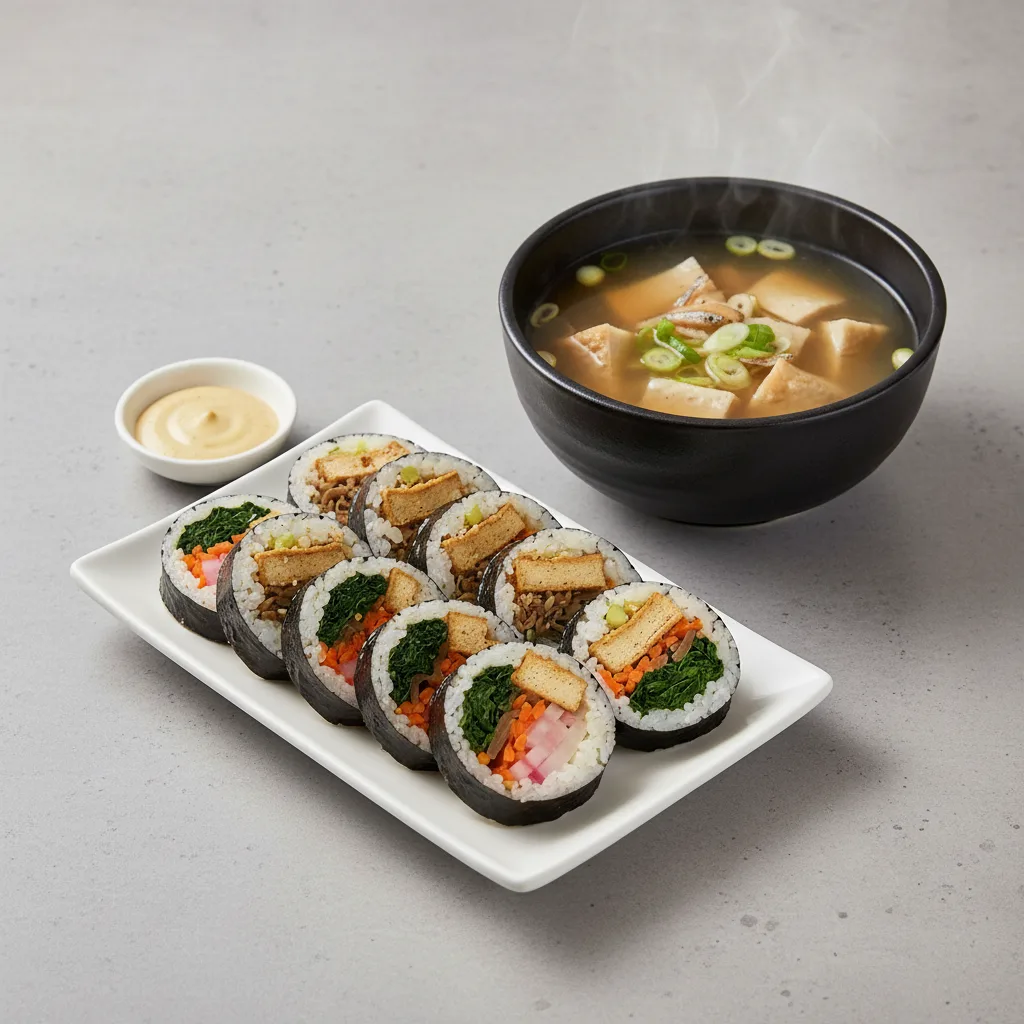 Bean Curd Kimbab with Fish Cake Soup Bean Curd Kimbab with Fish Cake Soup