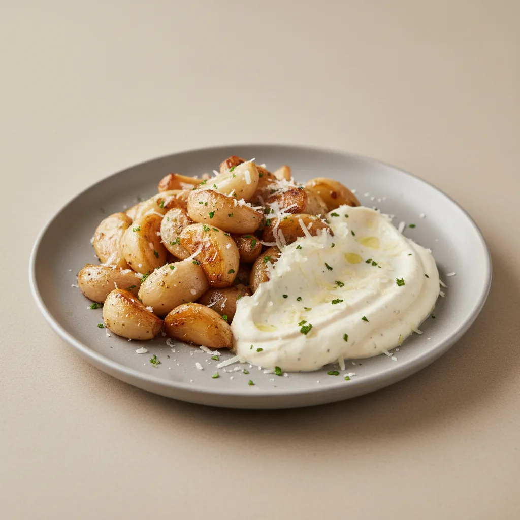 Roasted Garlic with Parmesan Truffle Aioli Roasted Garlic with Parmesan Truffle Aioli