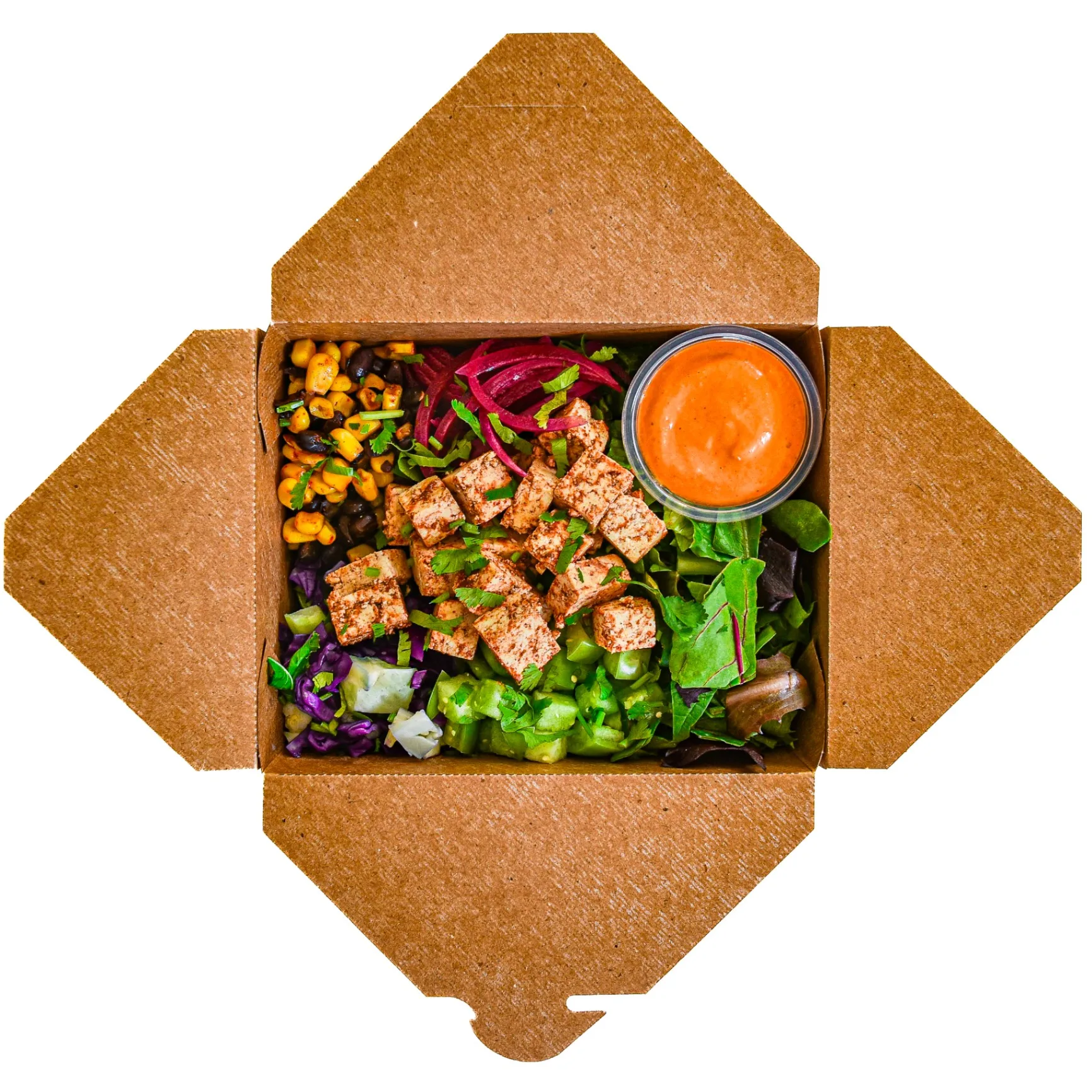 Light Carb Tofu Ensalada with Cilantro Green Sauce