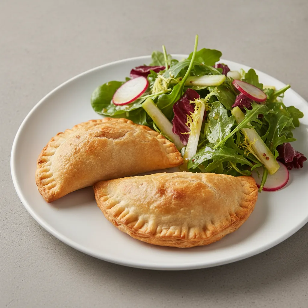 Two Caprese Empanadas with Mixed Green Salad Two Caprese Empanadas with Mixed Green Salad