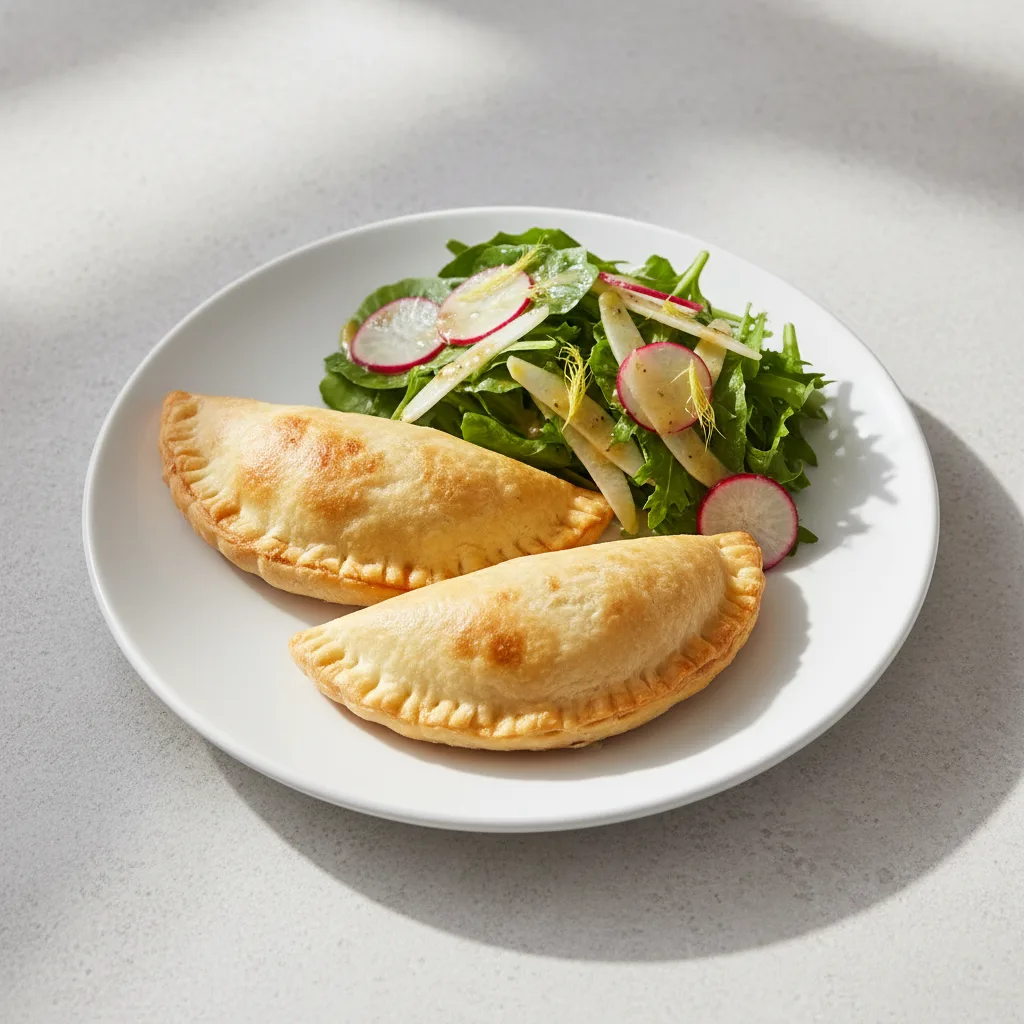 Two Cheese Empanadas with Mixed Green Salad Two Cheese Empanadas with Mixed Green Salad