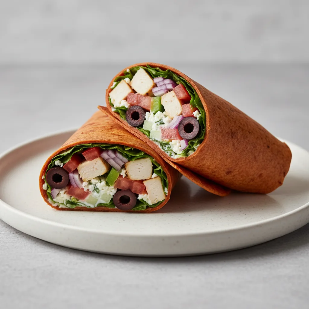 Mediterranean Chicken in Sun-Dried Tomato Wrap Mediterranean Chicken in Sun-Dried Tomato Wrap