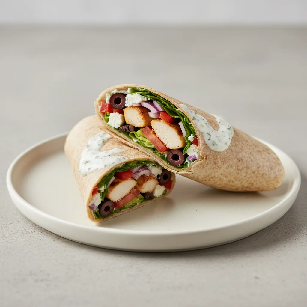 Mediterranean Chicken in Wheat Wrap Mediterranean Chicken in Wheat Wrap