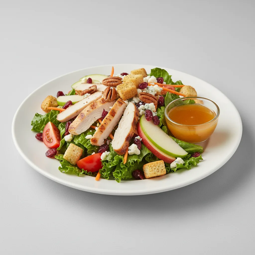 Chicken, Apple and Candied Pecan Salad with House Italian Dressing Chicken, Apple and Candied Pecan Salad with House Italian Dressing