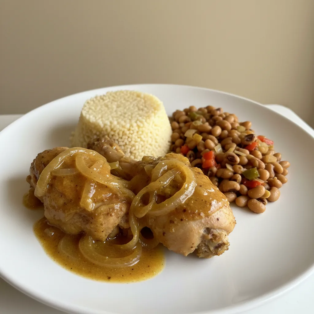 Yassa White Meat Chicken with Couscous and Black-Eyed Peas Yassa White Meat Chicken with Couscous and Black-Eyed Peas