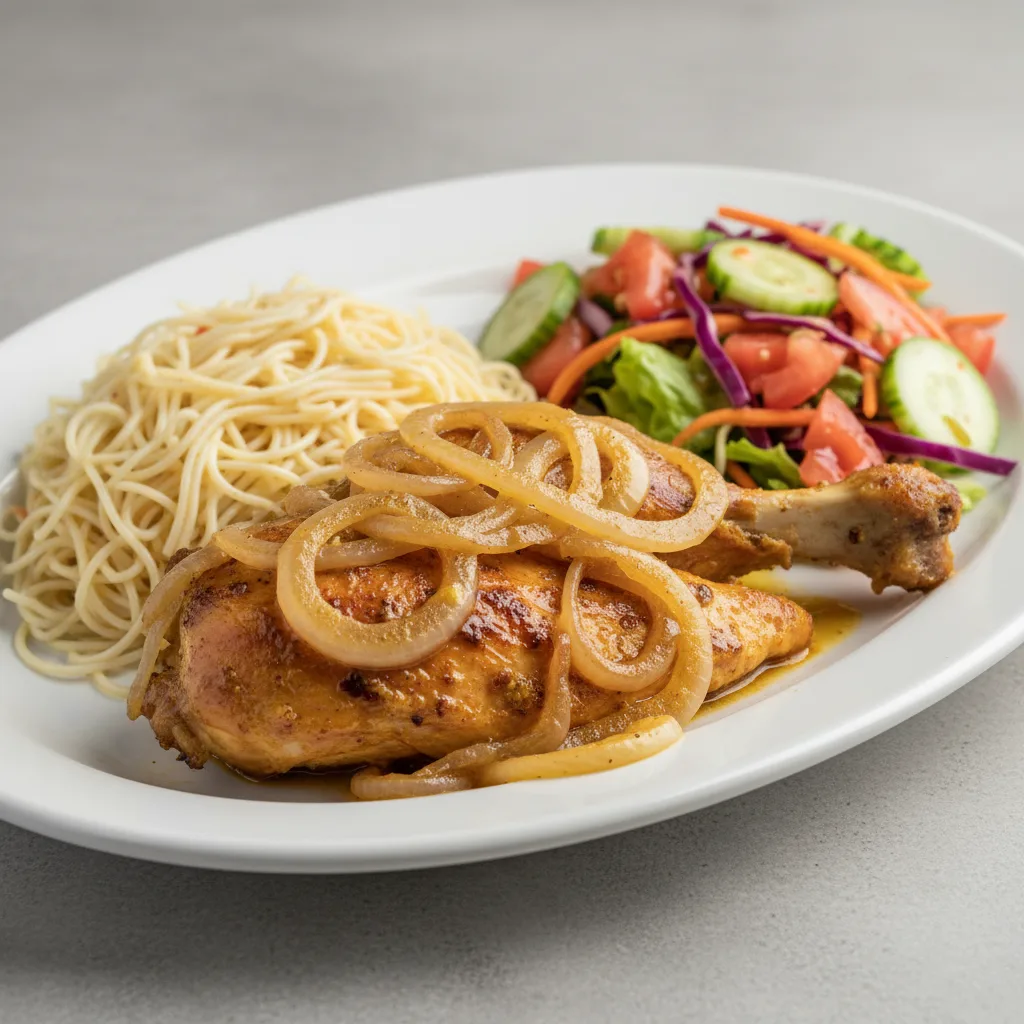 Yassa White Meat Chicken with Vermicelli and Senegalese Salad Yassa White Meat Chicken with Vermicelli and Senegalese Salad