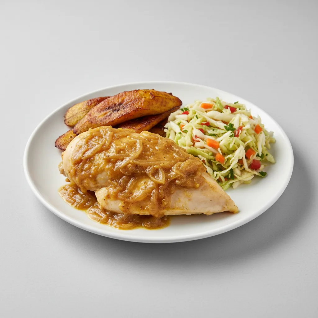 Yassa White Meat Chicken with Plantains and Senegalese Salad Yassa White Meat Chicken with Plantains and Senegalese Salad