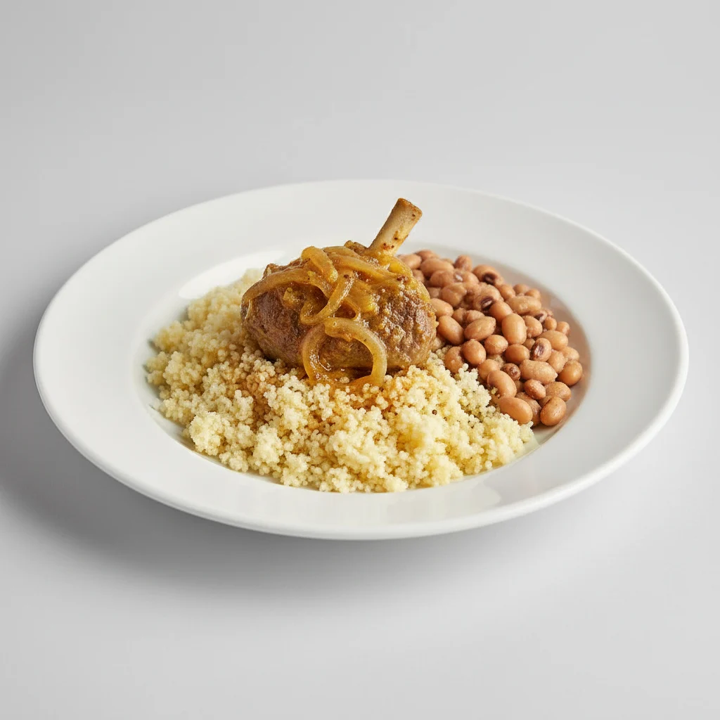 Yassa Lamb with Couscous and Black-Eyed Peas Yassa Lamb with Couscous and Black-Eyed Peas