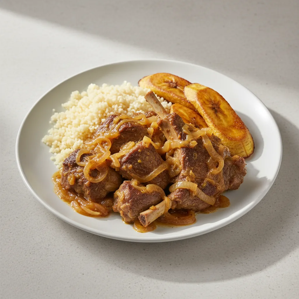 Yassa Lamb with Couscous and Plantains Yassa Lamb with Couscous and Plantains