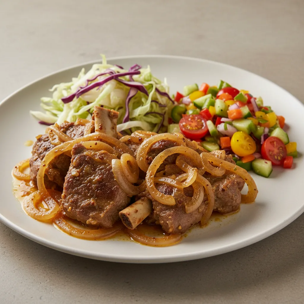 Yassa Lamb with Cabbage and Senegalese Salad Yassa Lamb with Cabbage and Senegalese Salad