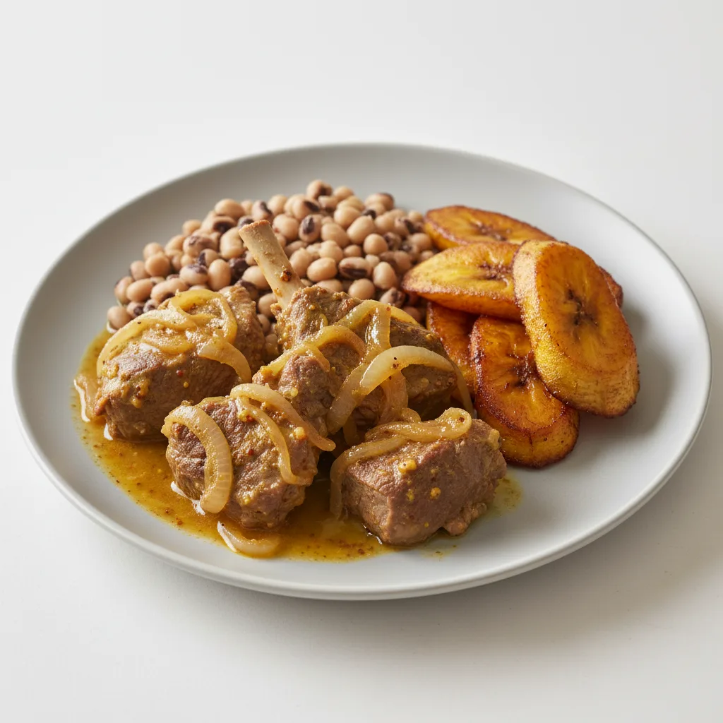 Yassa Lamb with Black-Eyed Peas and Plantains Yassa Lamb with Black-Eyed Peas and Plantains