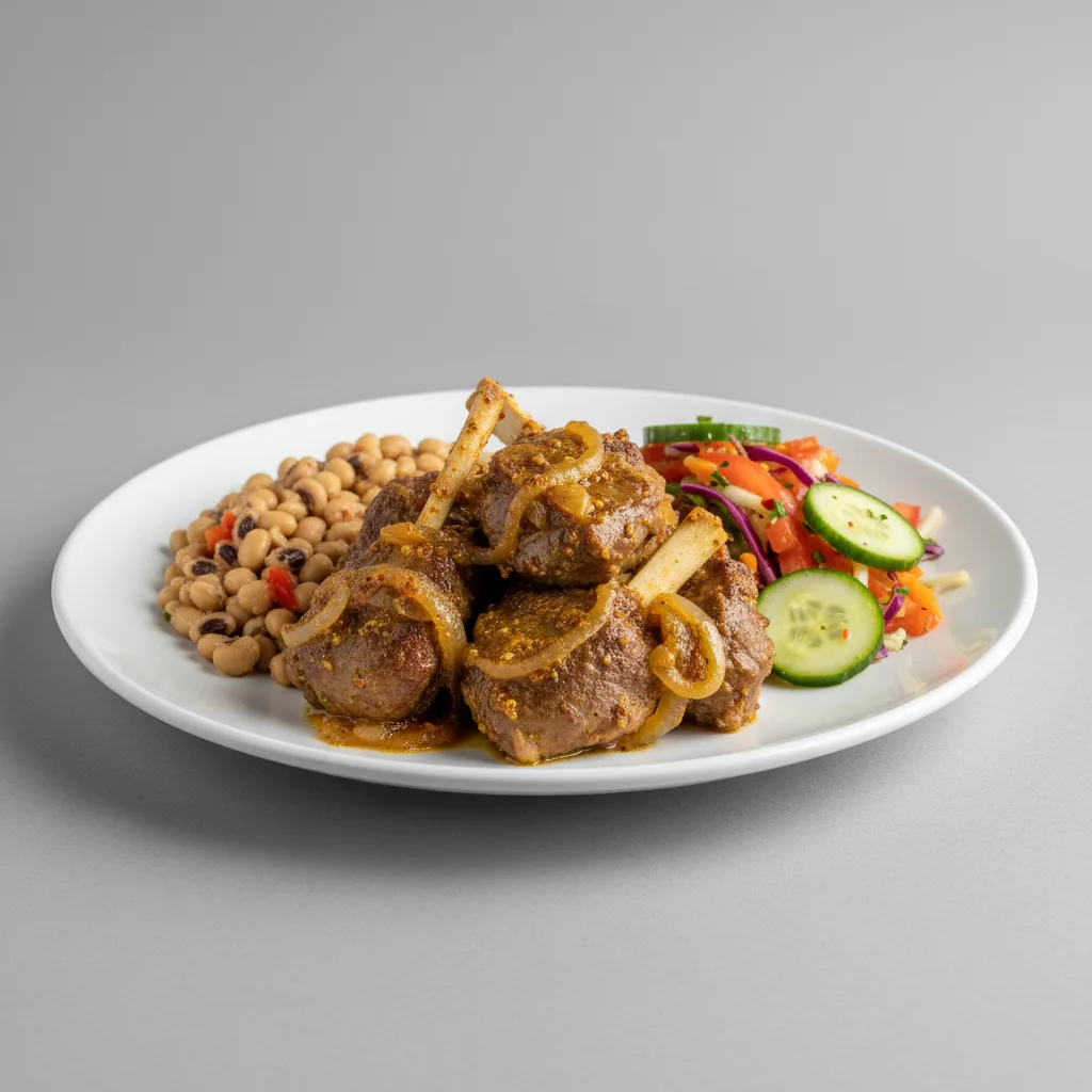 Yassa Lamb with Black-Eyed Peas and Senegalese Salad Yassa Lamb with Black-Eyed Peas and Senegalese Salad