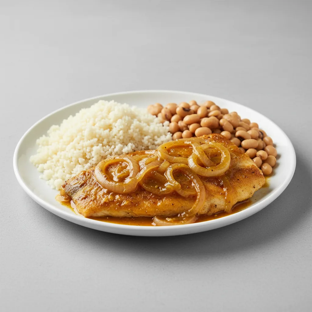 Yassa Tilapia with Couscous and Black-Eyed Peas Yassa Tilapia with Couscous and Black-Eyed Peas